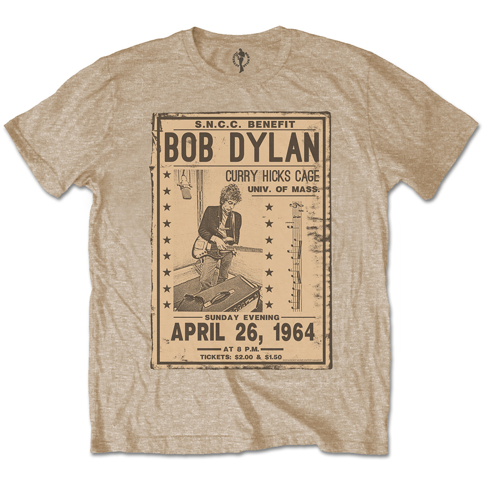 Bob Dylan tričko Flyer Natural S