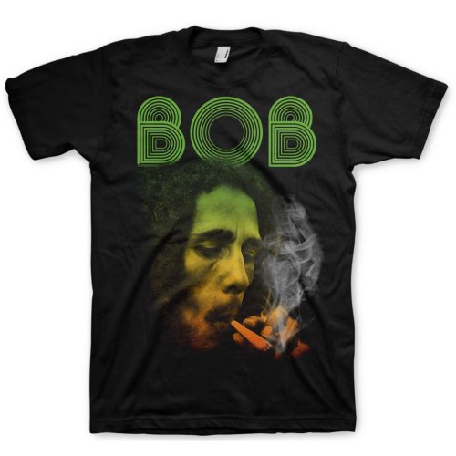 Bob Marley tričko Smoking Da Erb Čierna M