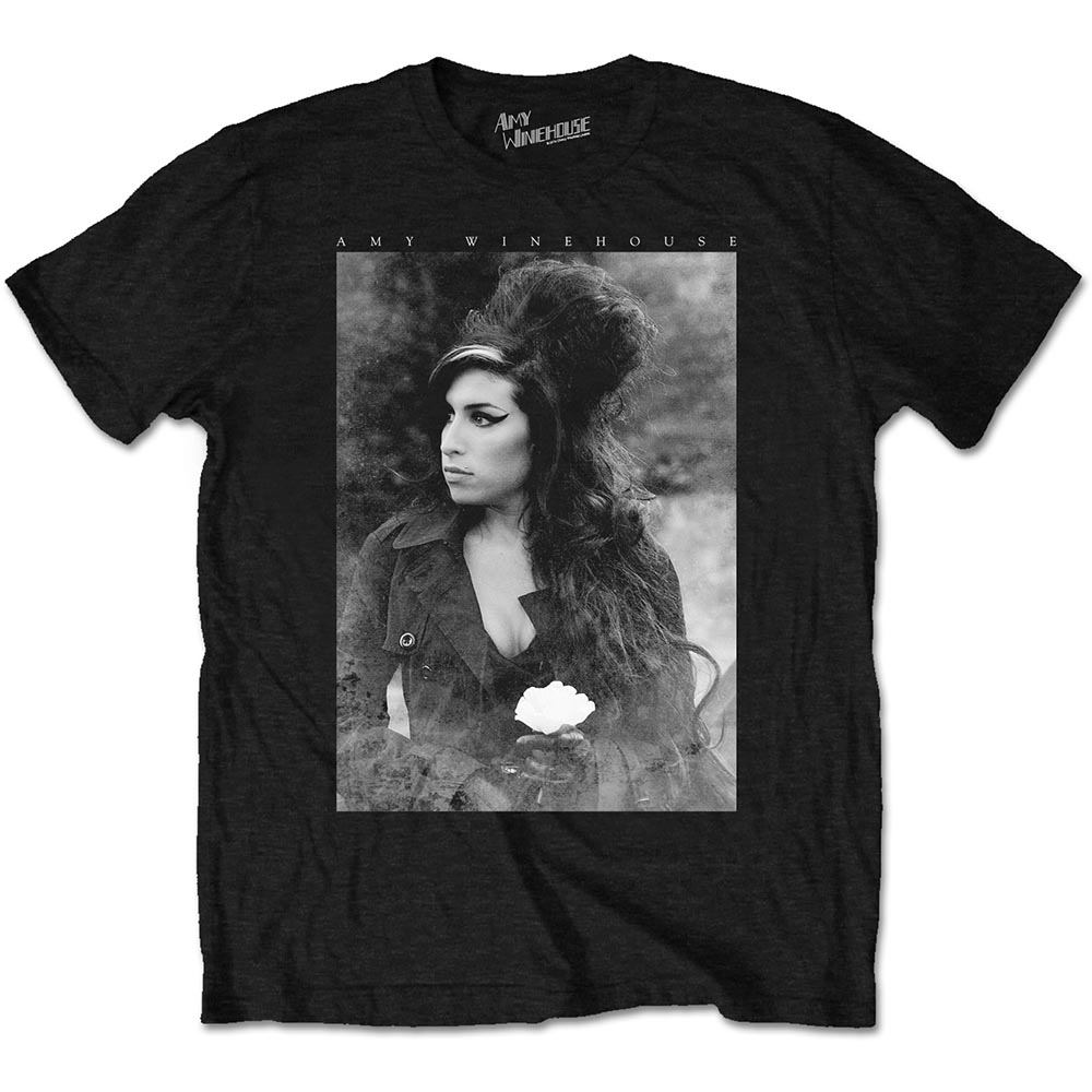 Amy Winehouse tričko Flower Portrait Čierna M