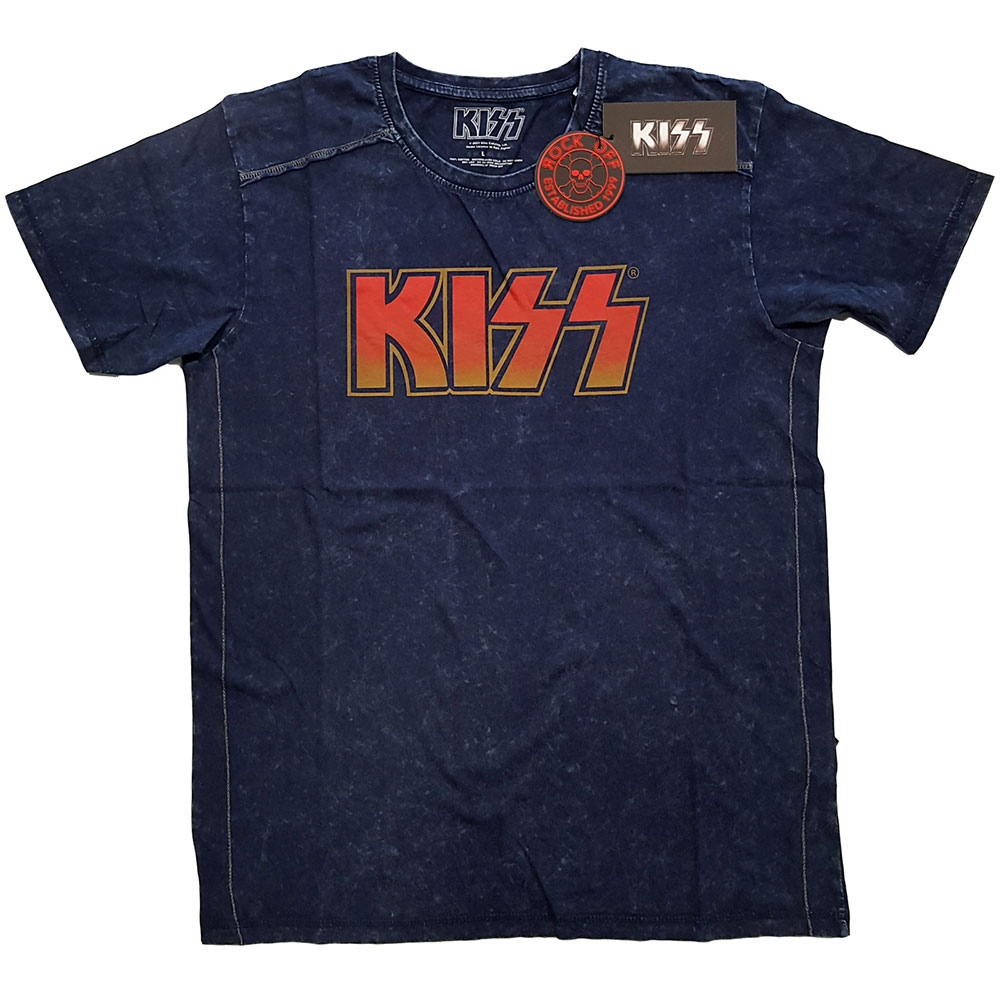 Kiss tričko Classic Logo Modrá XL
