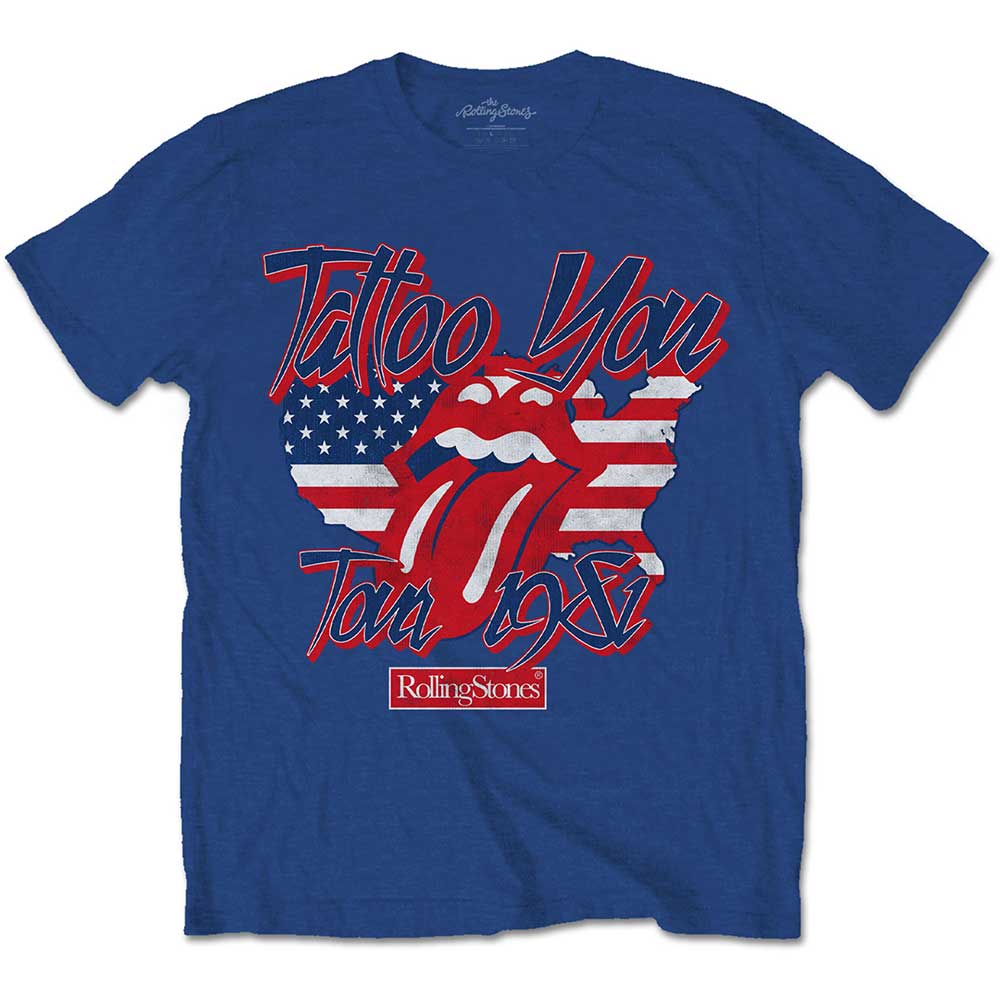 The Rolling Stones tričko Tattoo You Americana Modrá XXL