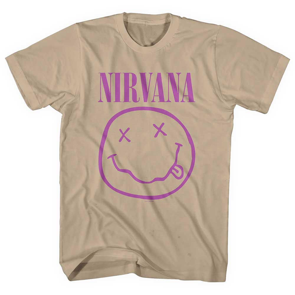 Nirvana tričko Purple Smiley Natural L