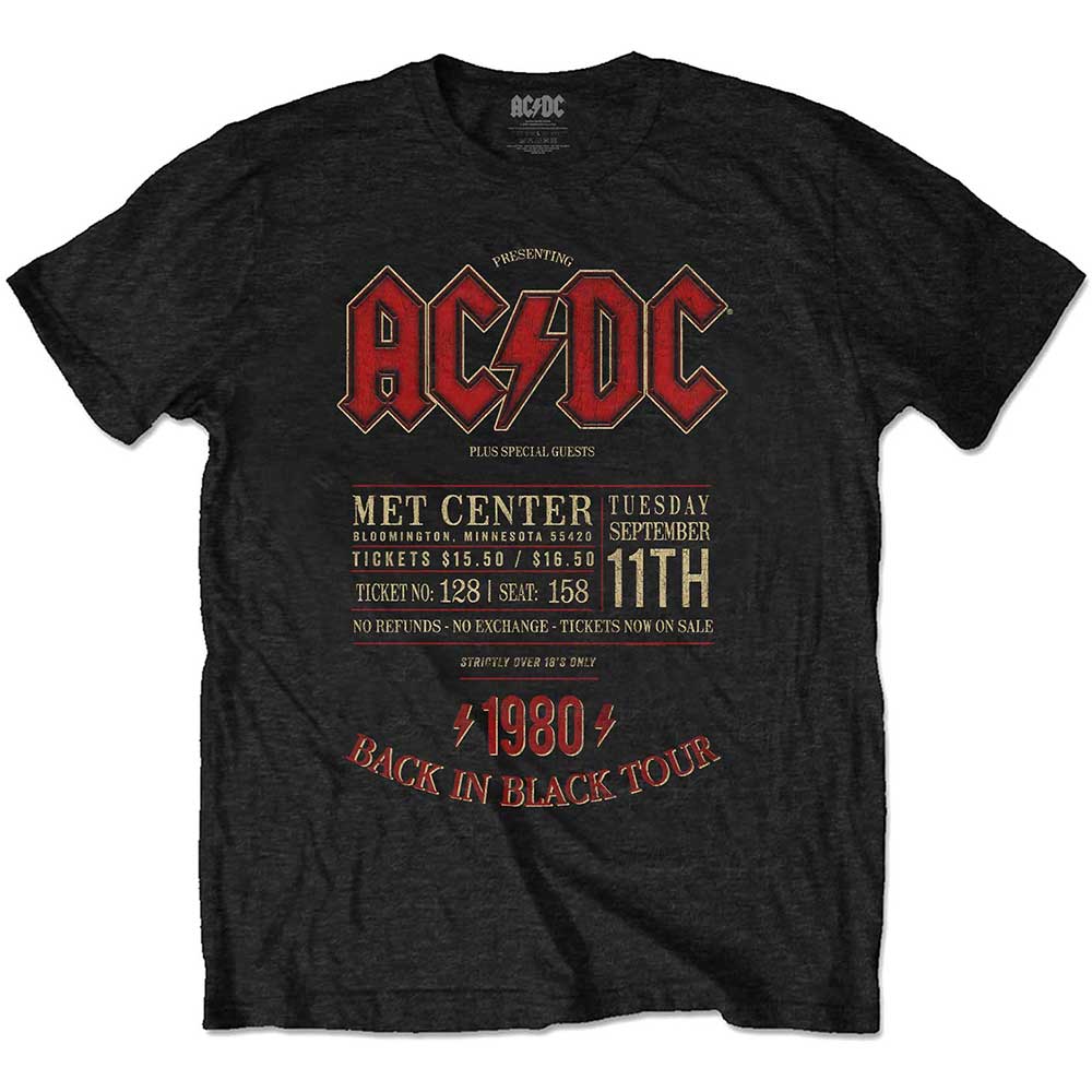 AC/DC tričko Minnesota \'80 Čierna M