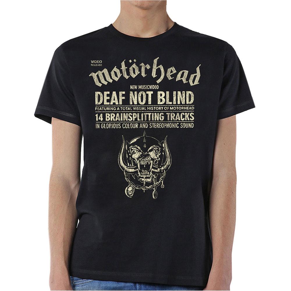 Motörhead tričko Deaf Not Blind Čierna L