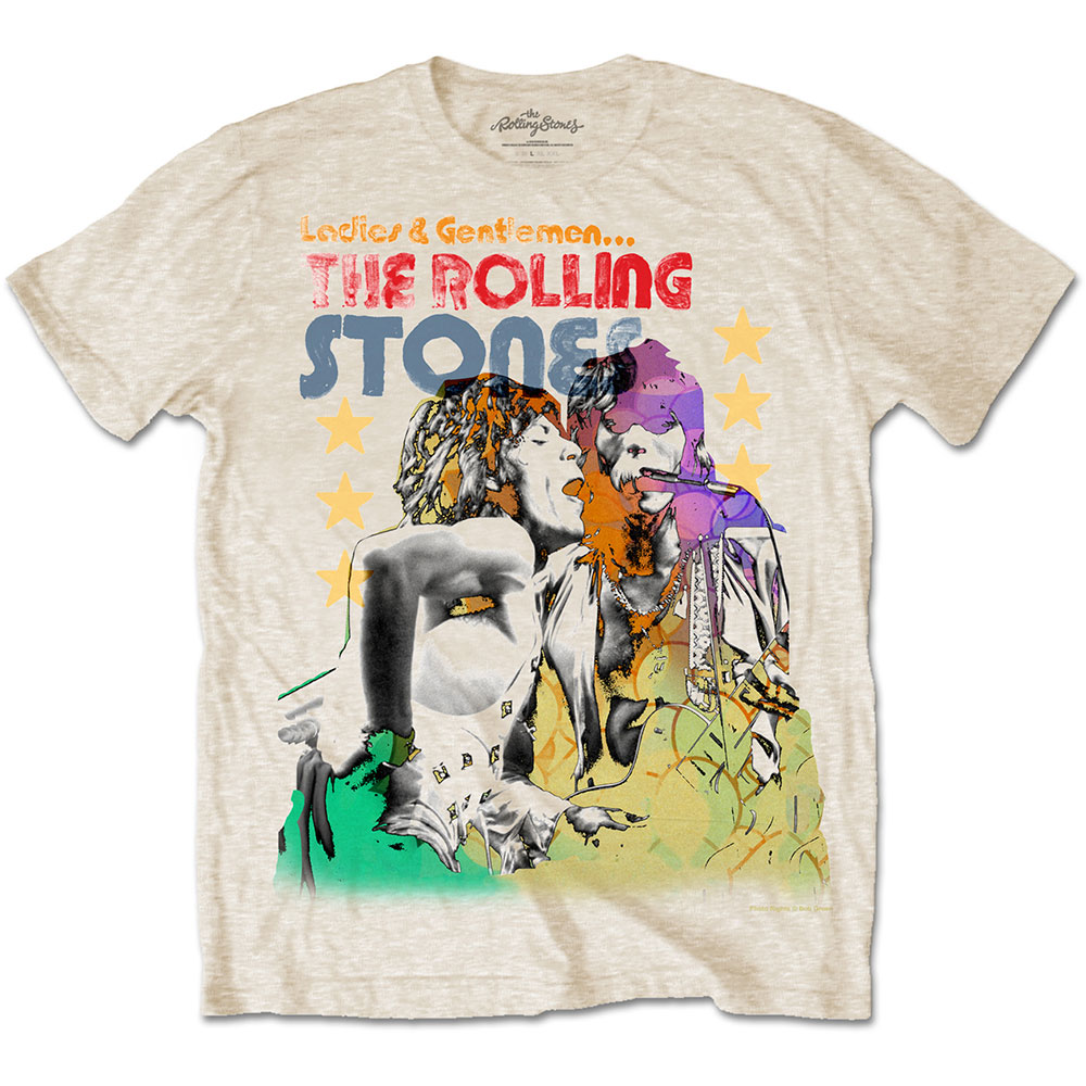 The Rolling Stones tričko Mick & Keith Watercolour Stars Natural XL