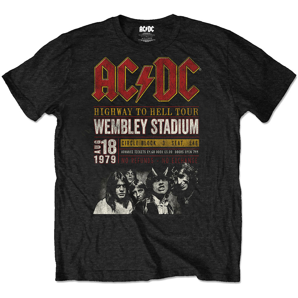 AC/DC tričko Wembley \'79 Čierna M