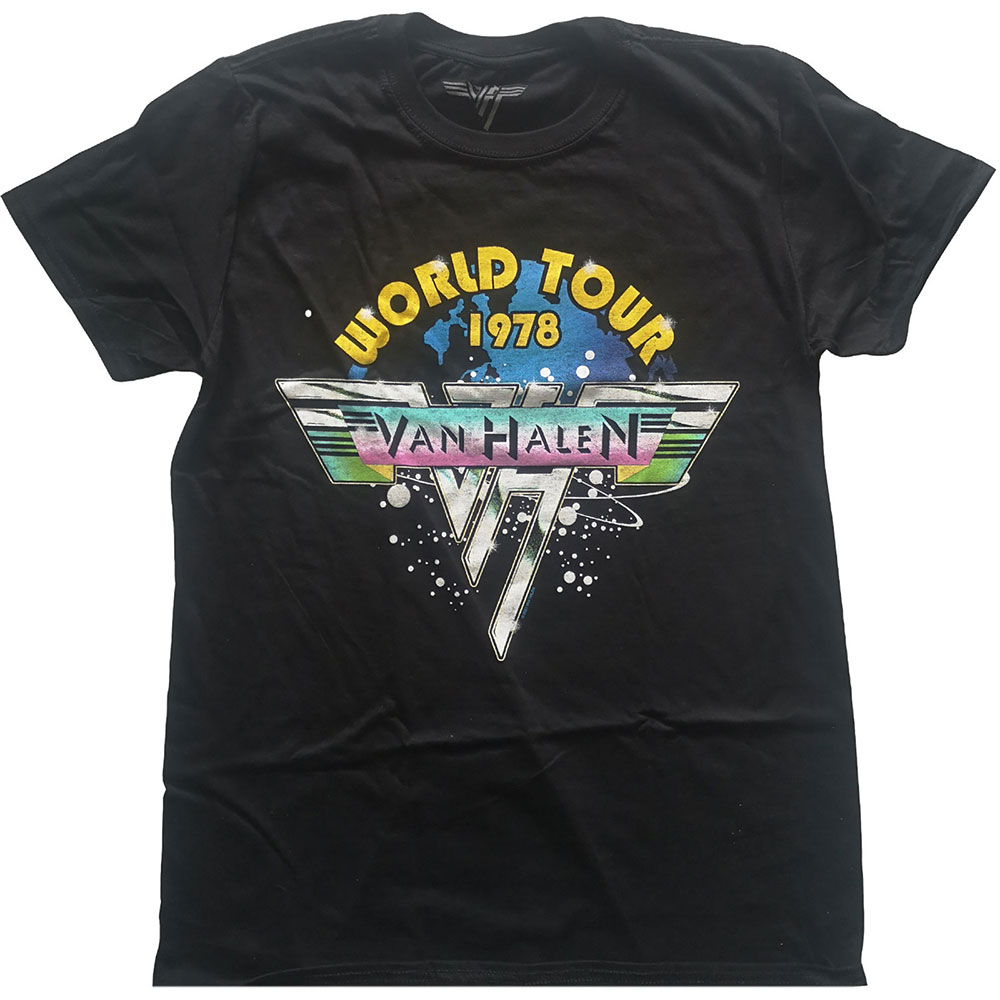 Van Halen tričko World Tour \'78 Full Colour Čierna M