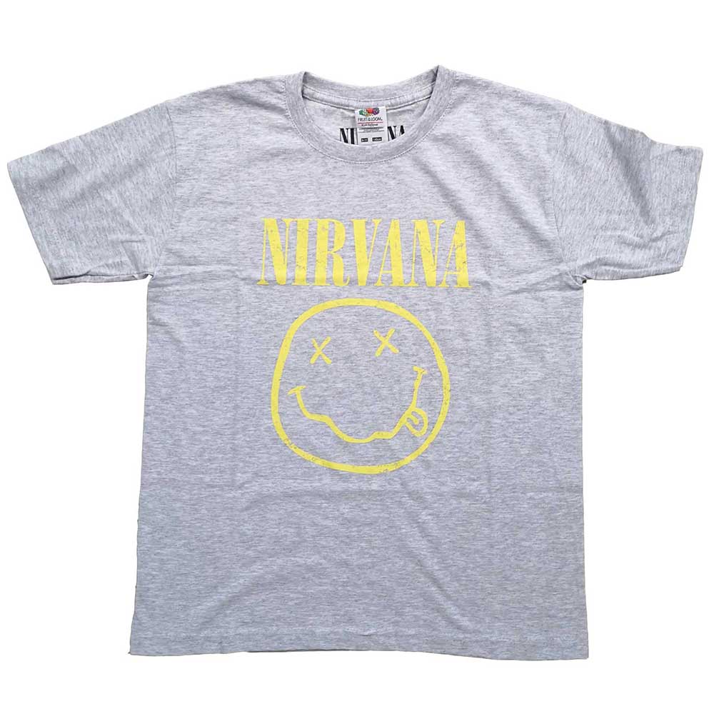 Nirvana tričko Yellow Smiley Šedá 3-4 roky
