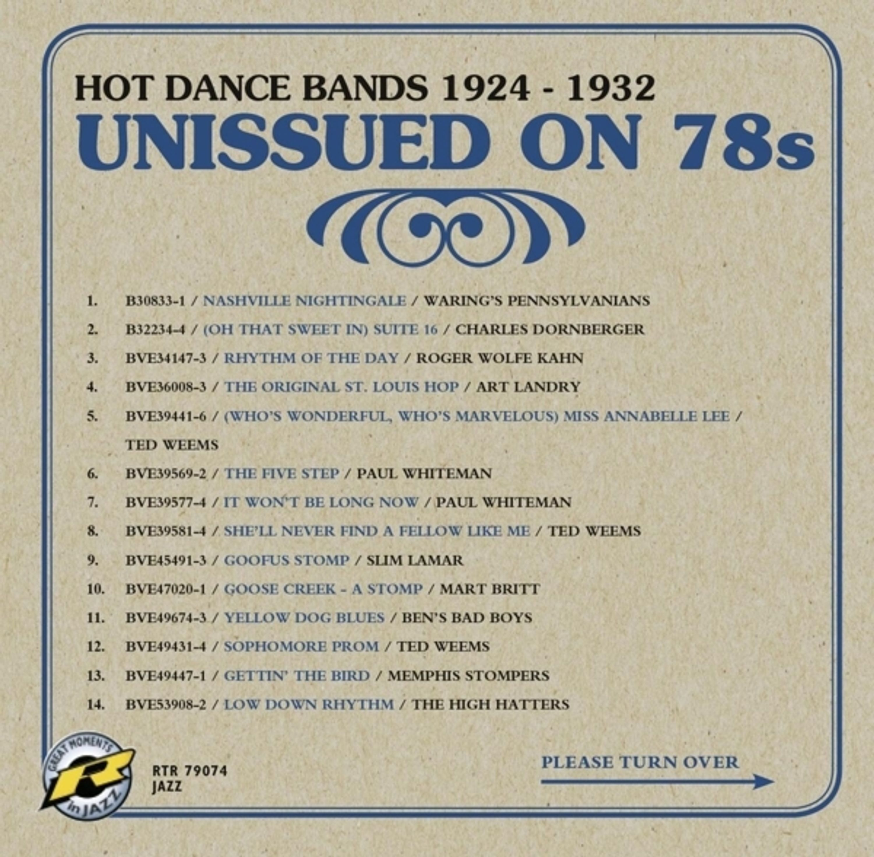 E-shop UNISSUED ON 78S HOT DANCE BANDS 1924-1932