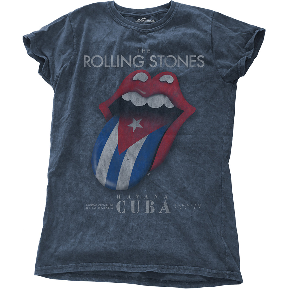 The Rolling Stones tričko Havana Cuba Modrá S
