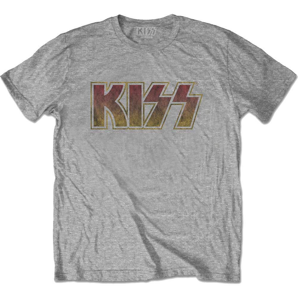 Kiss tričko Vintage Classic Logo Šedá M
