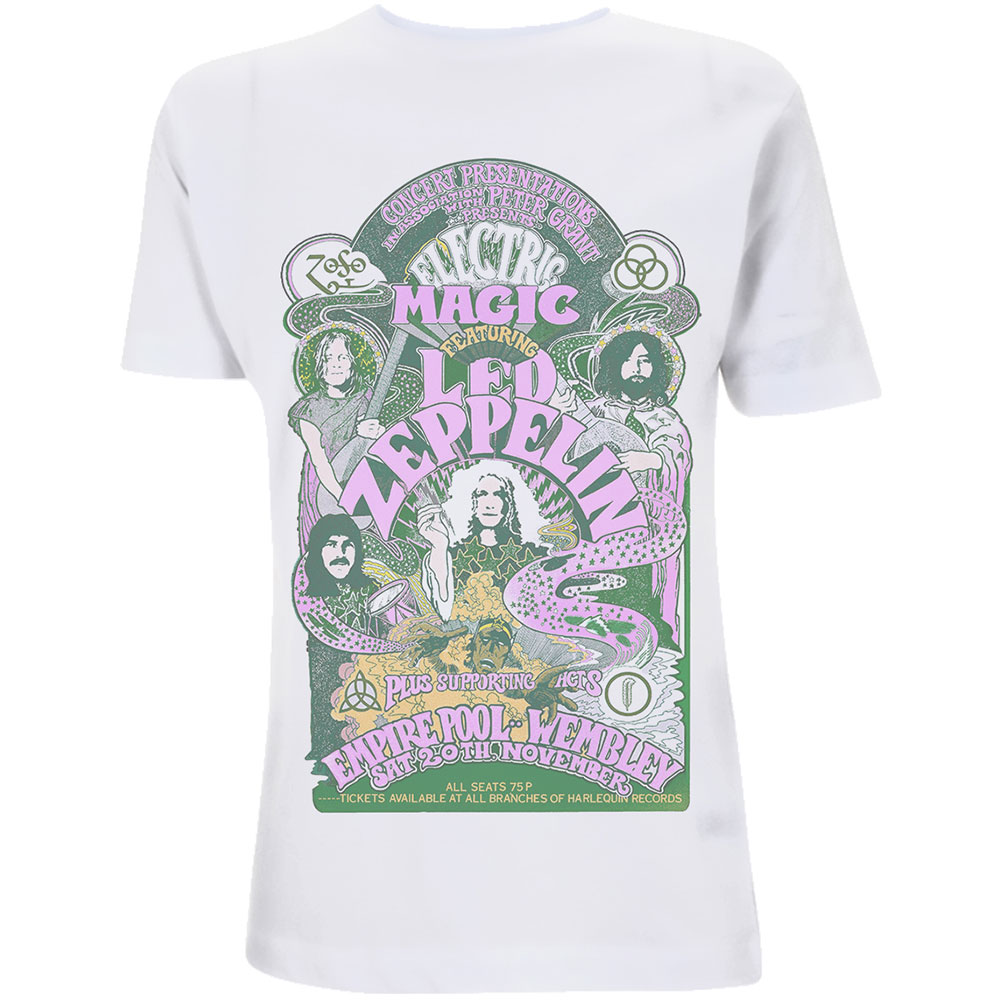 Led Zeppelin tričko Electric Magic Biela M
