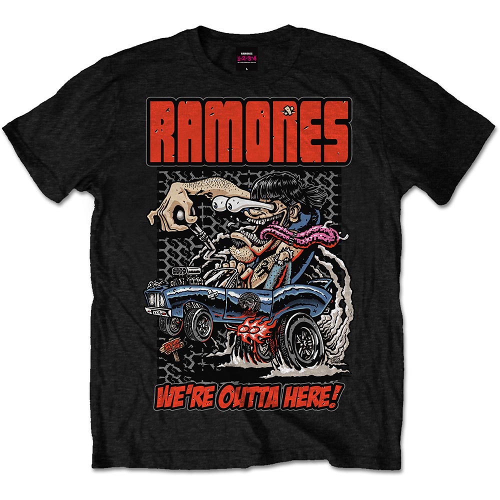 Ramones tričko Outta Here Čierna S