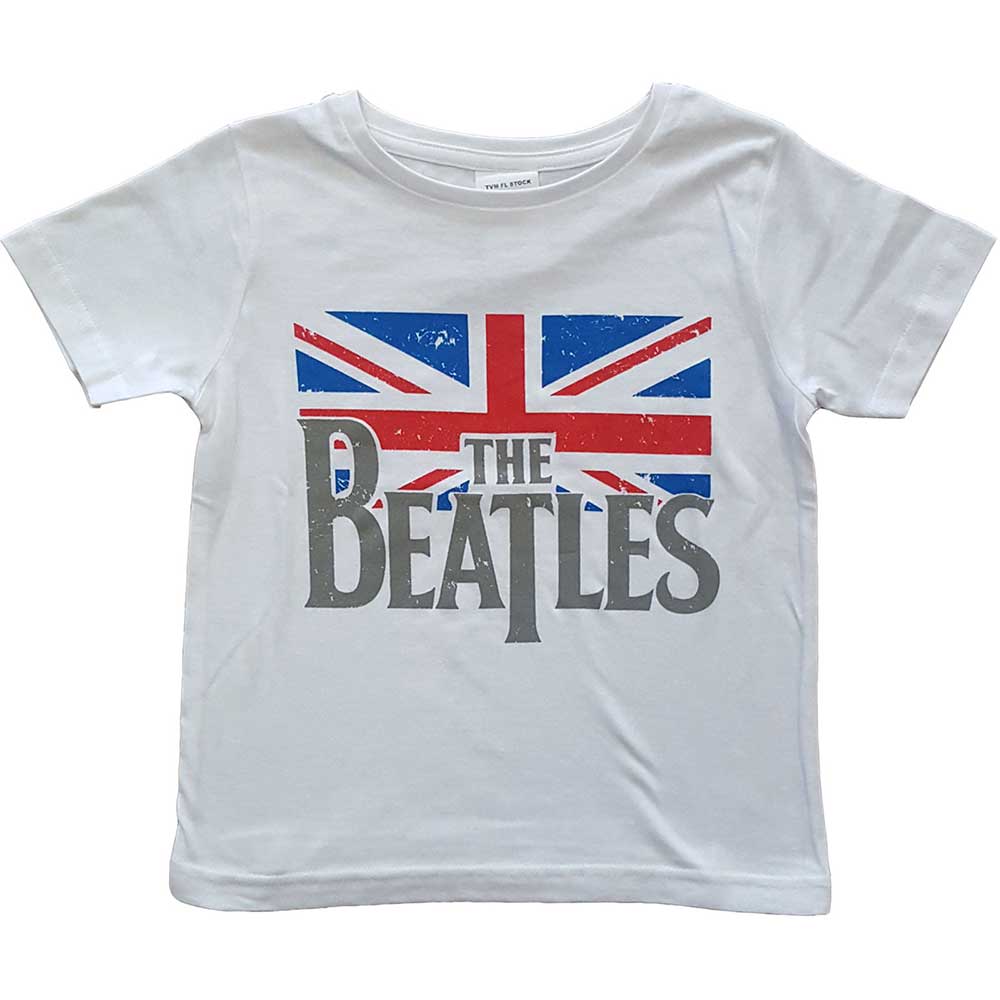 The Beatles tričko Logo & Vintage Flag Biela 7-8 rokov