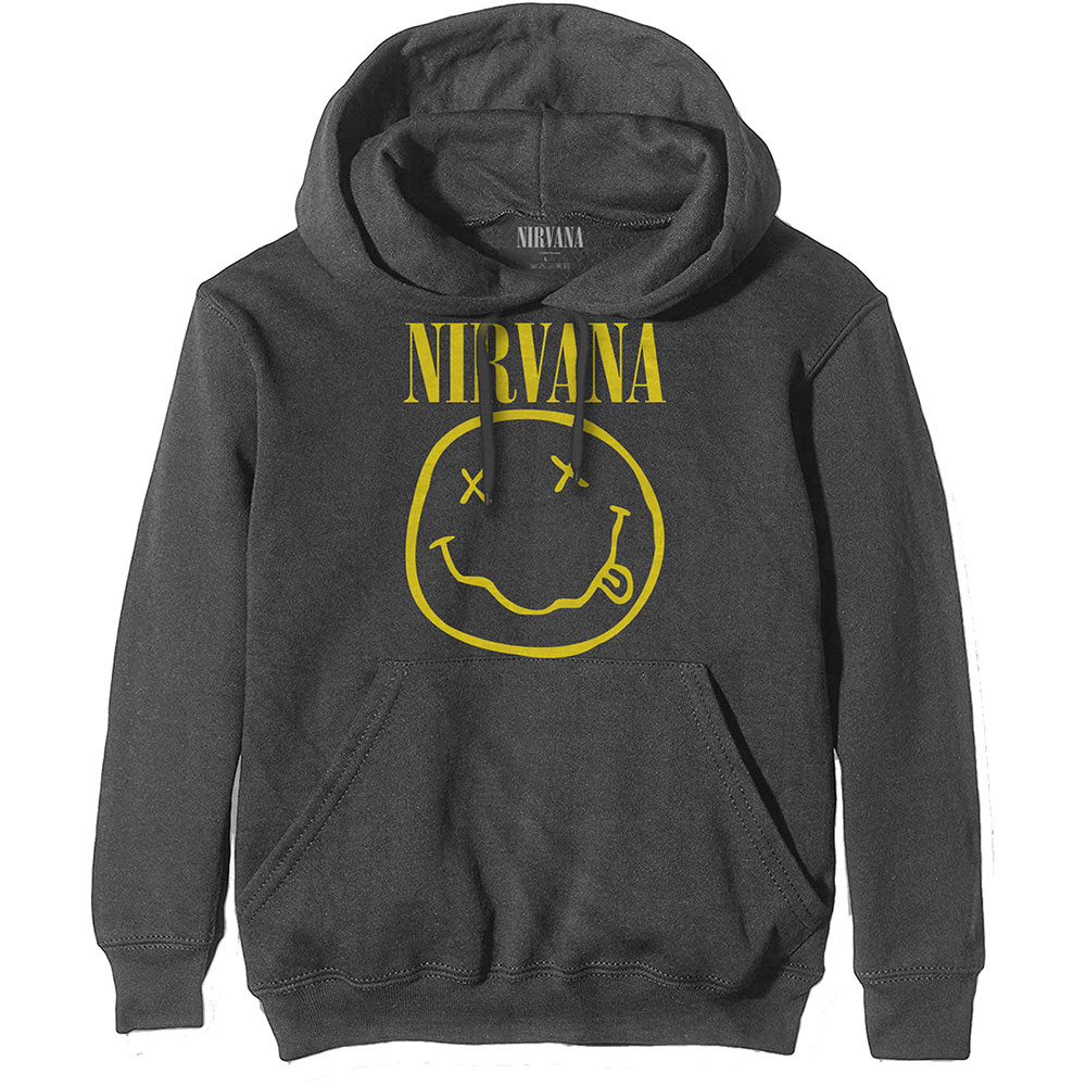 Nirvana mikina Yellow Smiley Šedá S