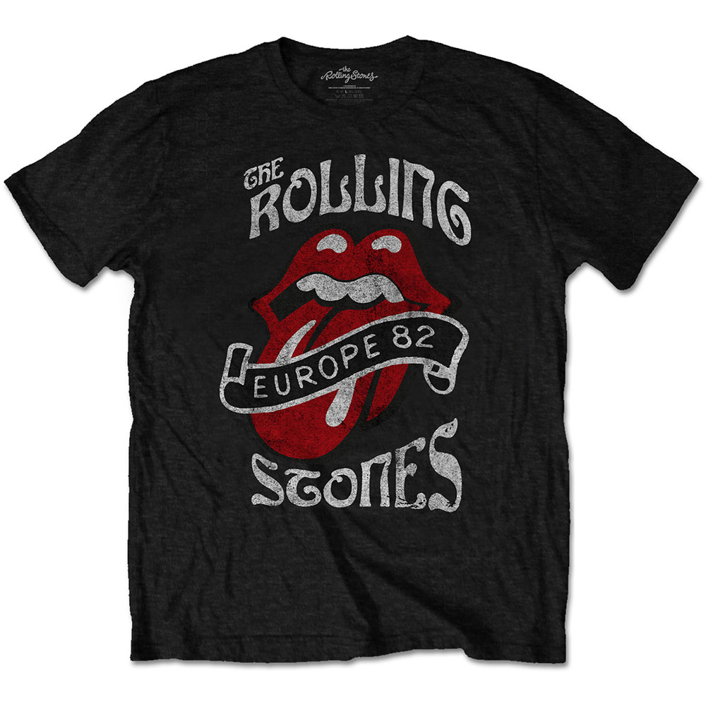 The Rolling Stones tričko Europe \'82 Tour Čierna S