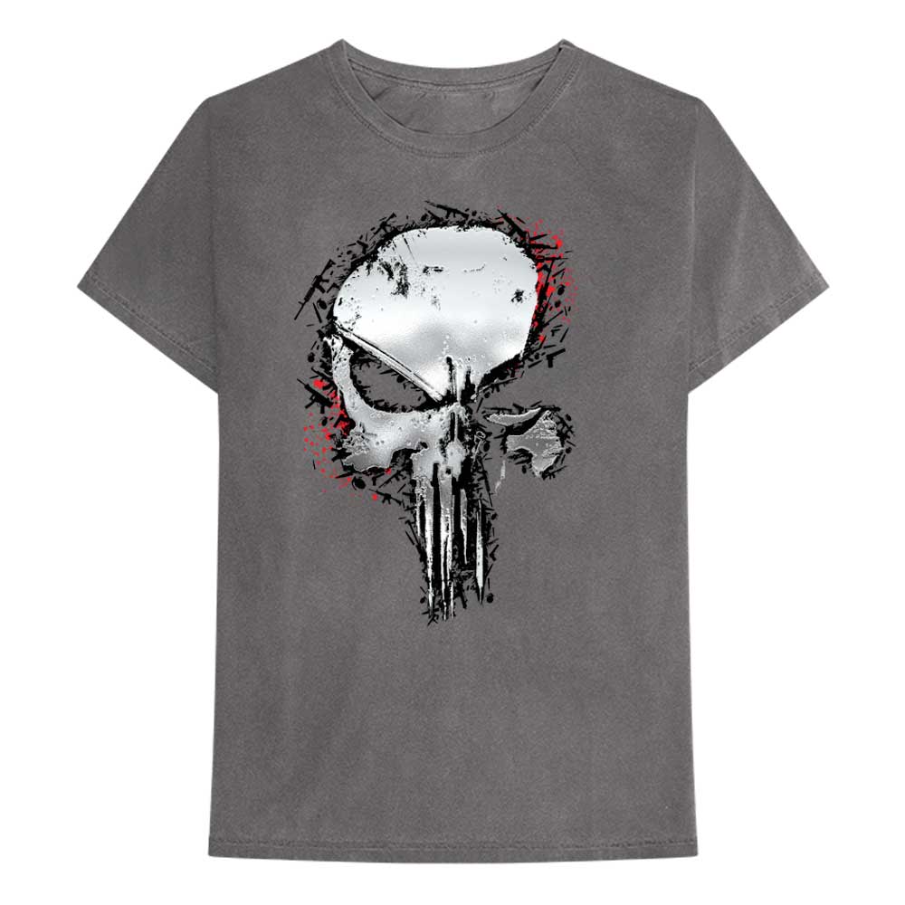 Marvel tričko Punisher Metallic Skull Šedá S