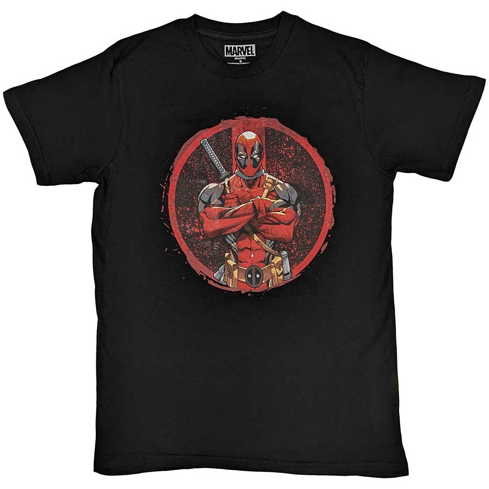 Marvel tričko Deadpool Arms Crossed Čierna XXL