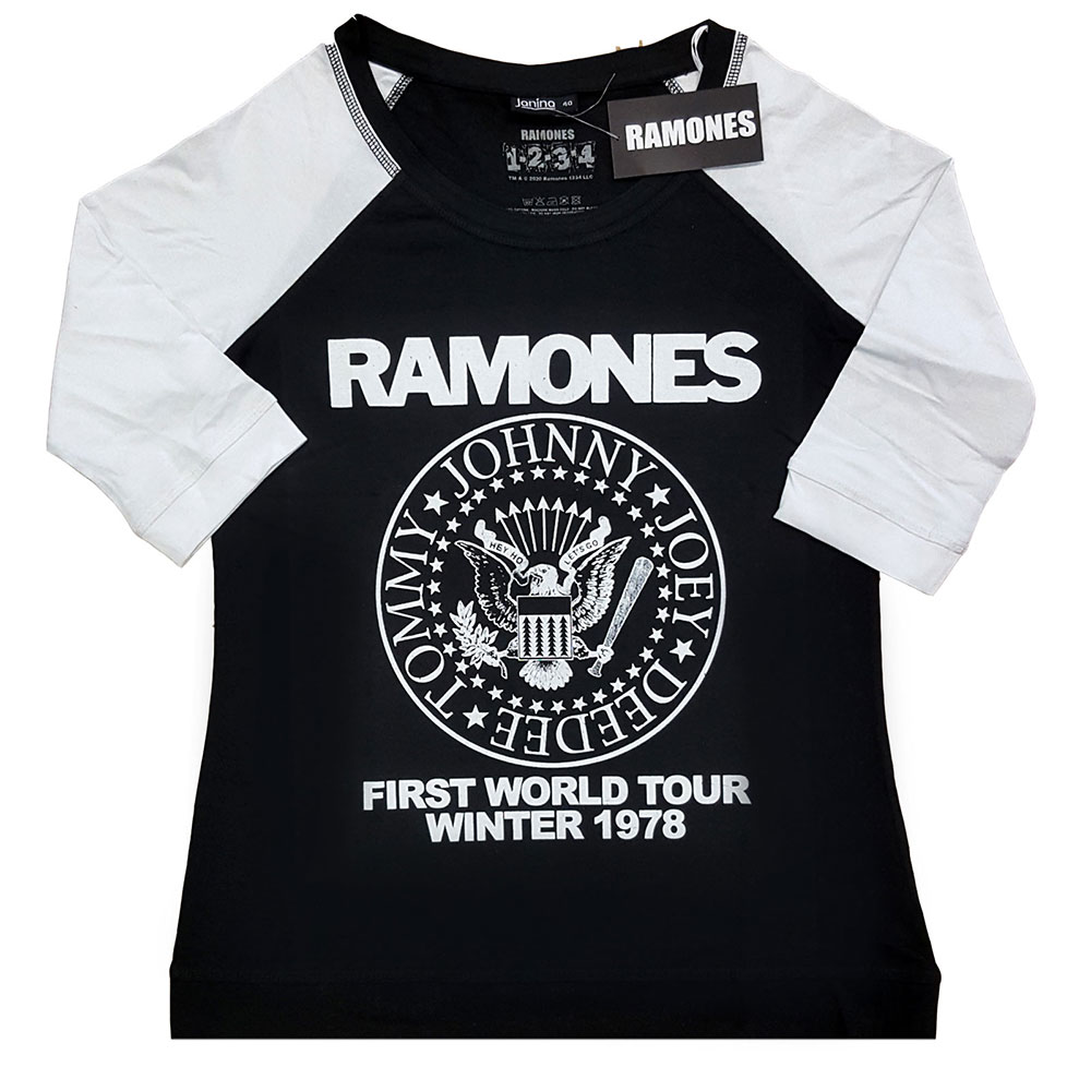 Ramones tričko First World Tour 1978 Čierna/biela 3XL