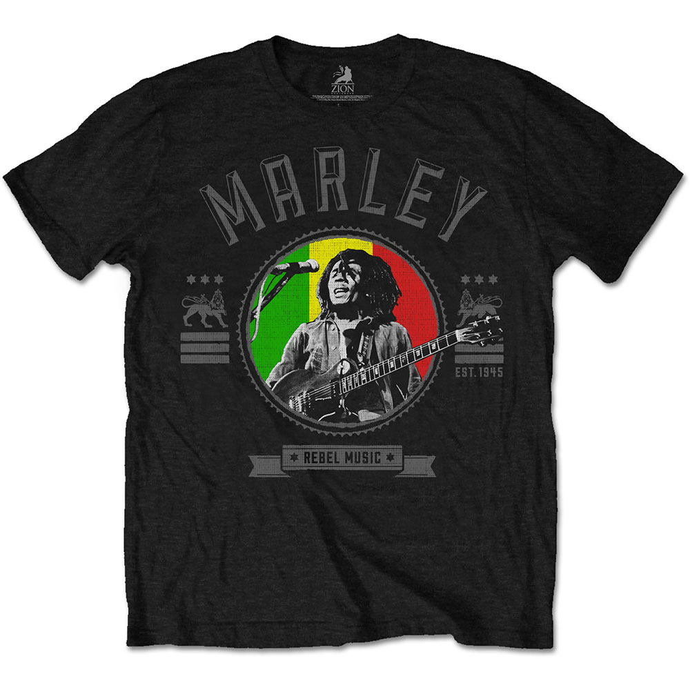 Bob Marley tričko Rebel Music Seal Čierna S
