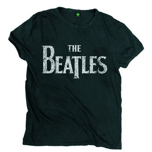 The Beatles tričko Drop T Logo Vintage Čierna S