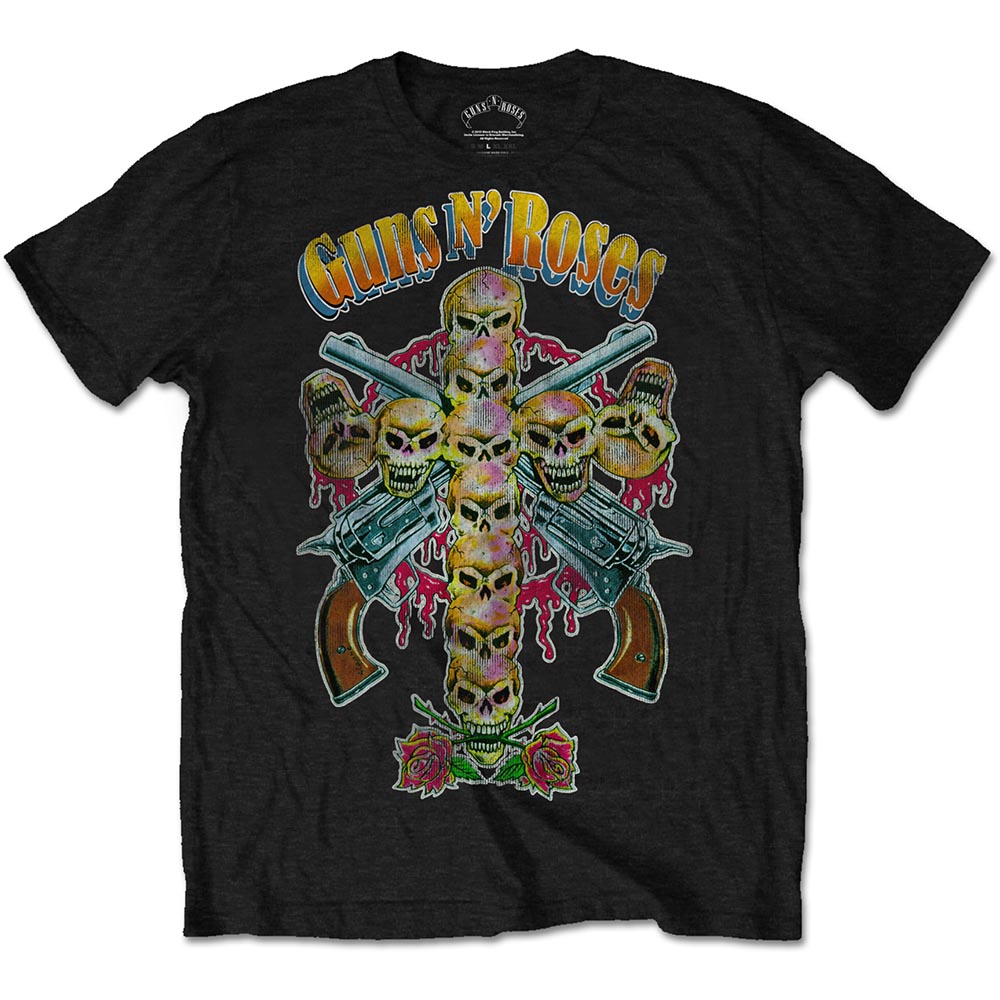 Guns N’ Roses tričko Skull Cross 80s Čierna L