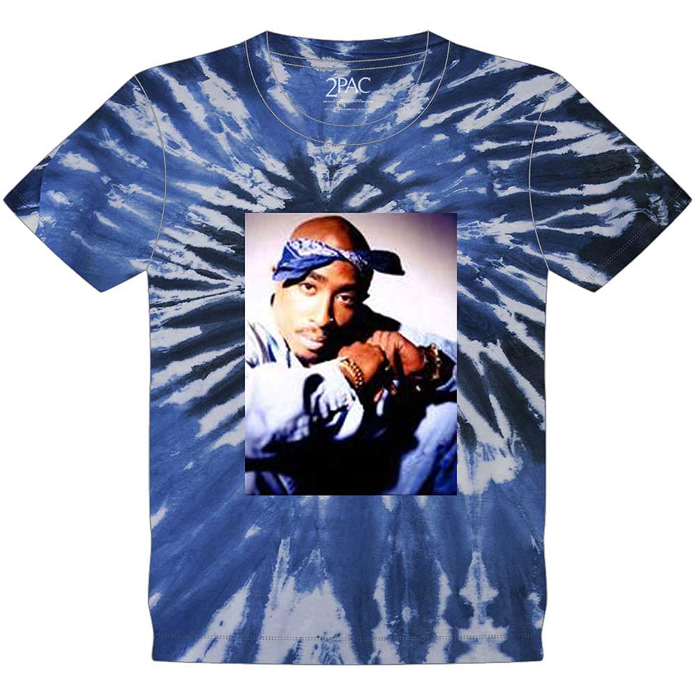 2Pac tričko Photo Swirl Modrá XL
