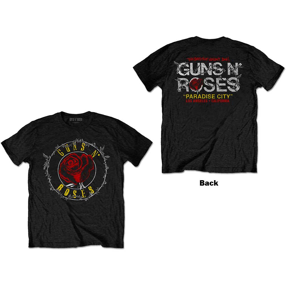 Guns N’ Roses tričko Rose Circle Paradise City Čierna S