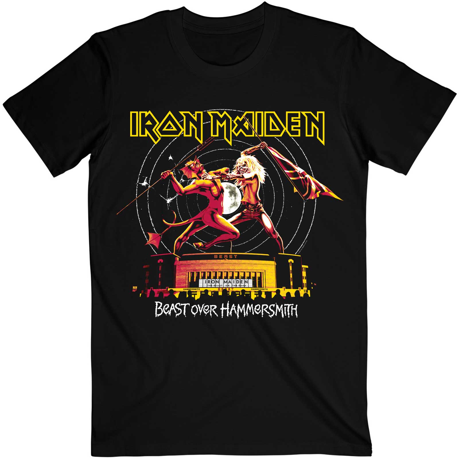 Iron Maiden tričko Beast Over Hammersmith Eddie & Devil Tonal Čierna XXL