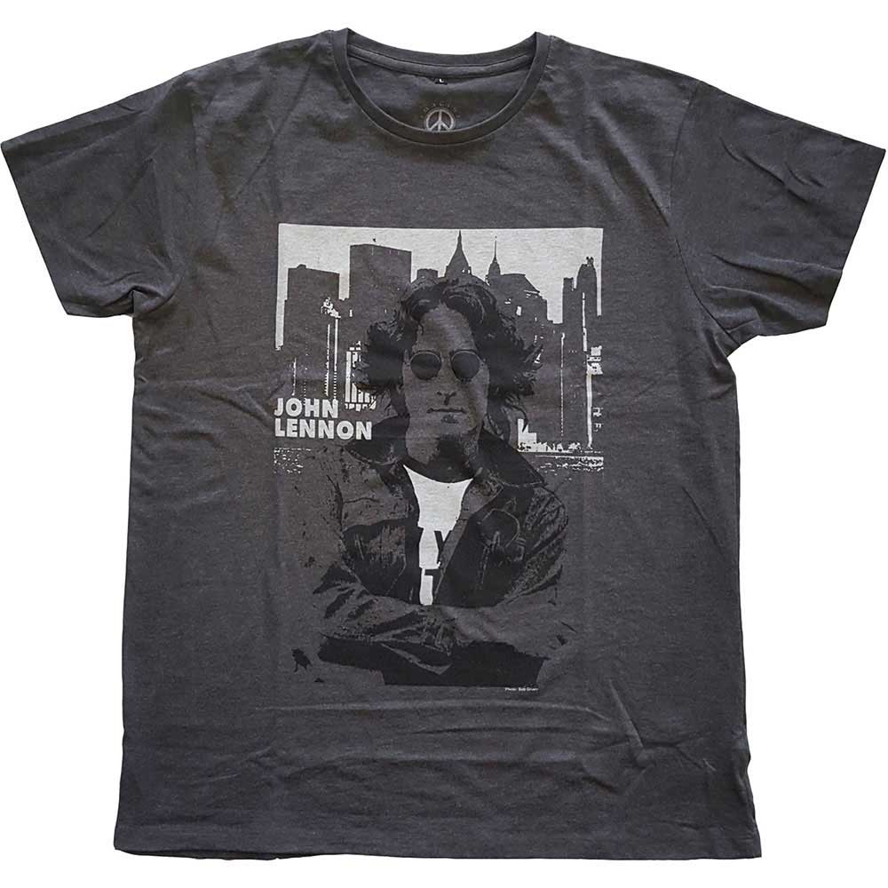John Lennon tričko Skyline Šedá L