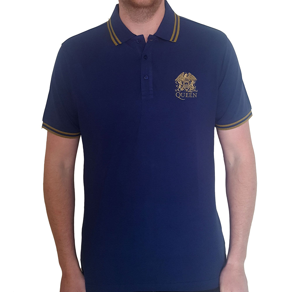 Queen tričko Crest Logo Modrá S