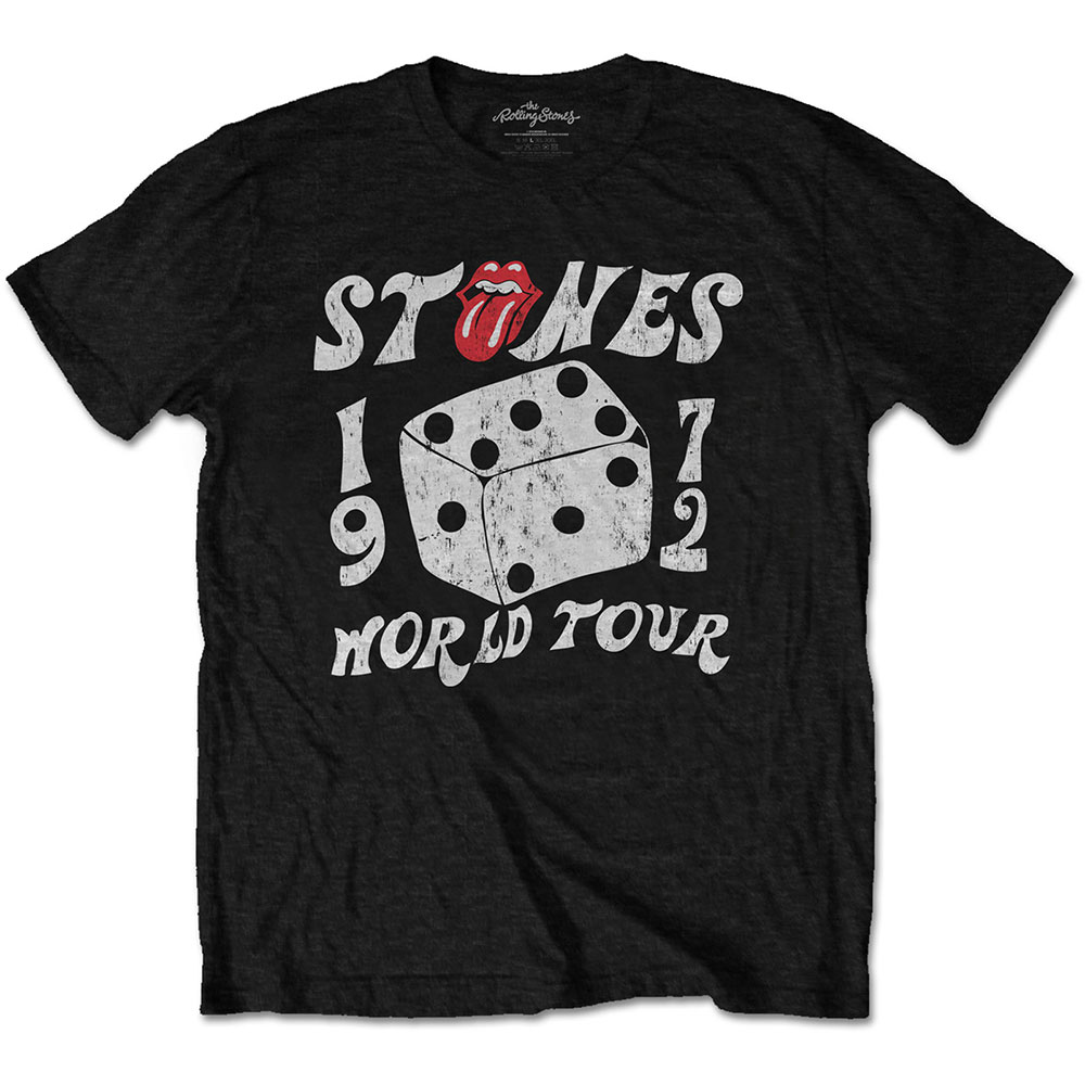 The Rolling Stones tričko Dice Tour \'72 Čierna XL