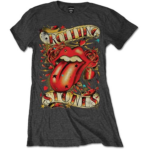 The Rolling Stones tričko Tongue & Stars Šedá M