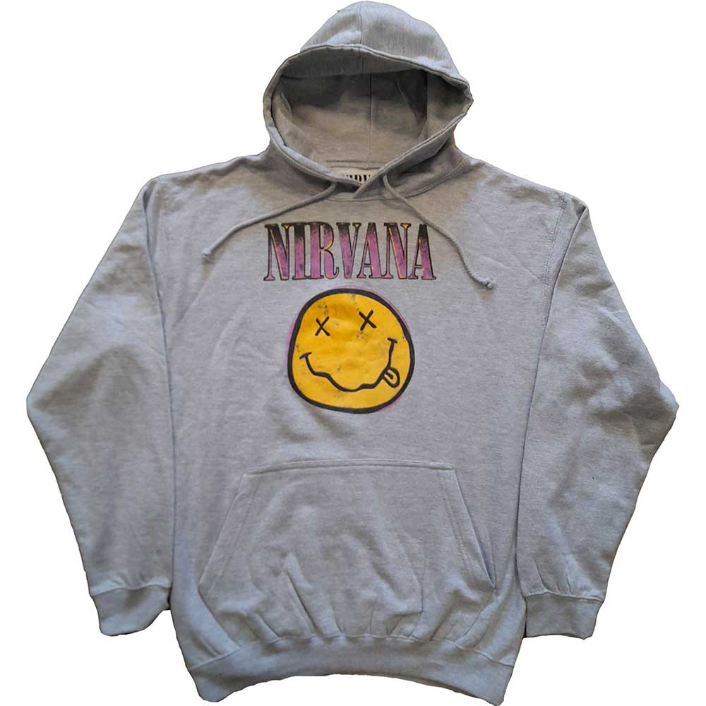 Nirvana mikina Xerox Smiley Pink Šedá L