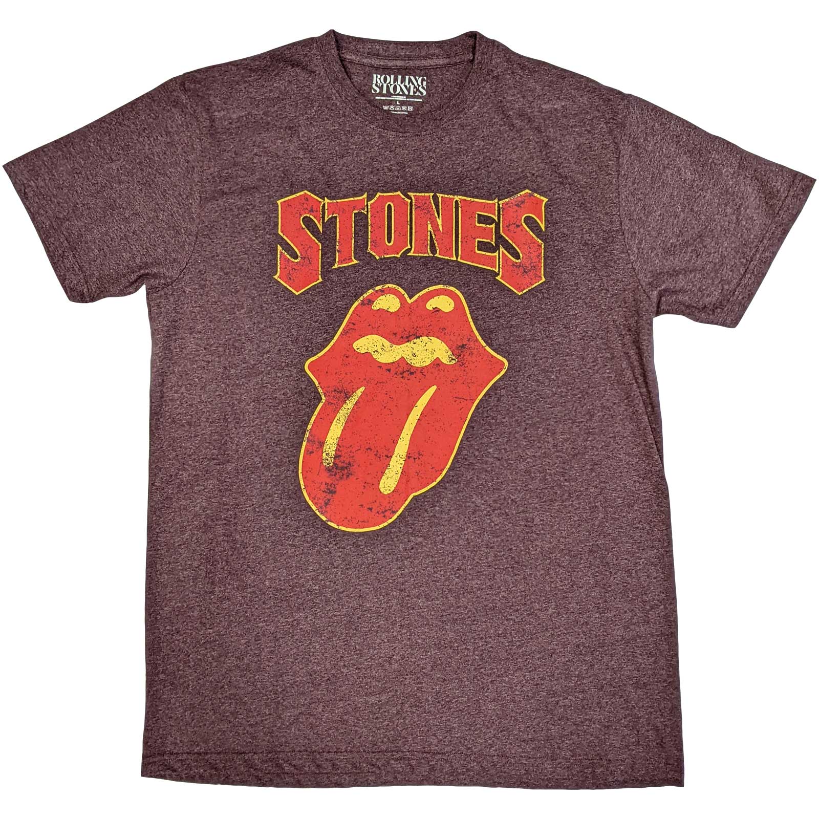The Rolling Stones tričko Gothic Text Hnedá M