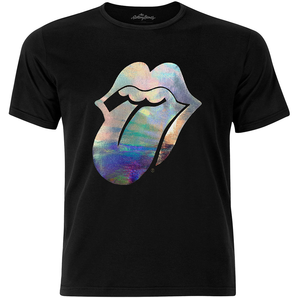 The Rolling Stones tričko Foil Tongue Čierna L