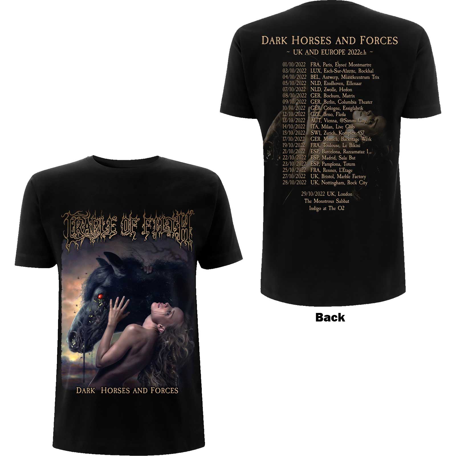 Cradle of Filth tričko Dark Horses Čierna XL