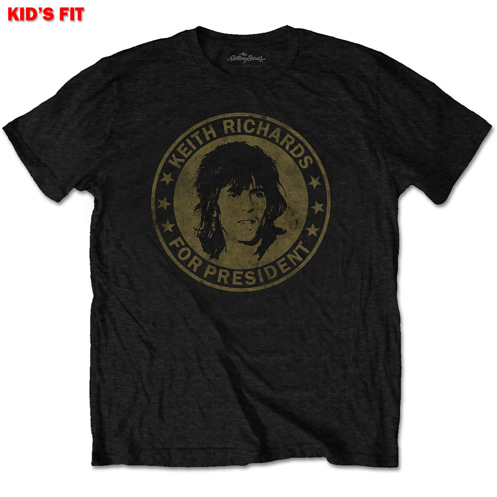 The Rolling Stones tričko Keith for President Čierna 9-10 rokov