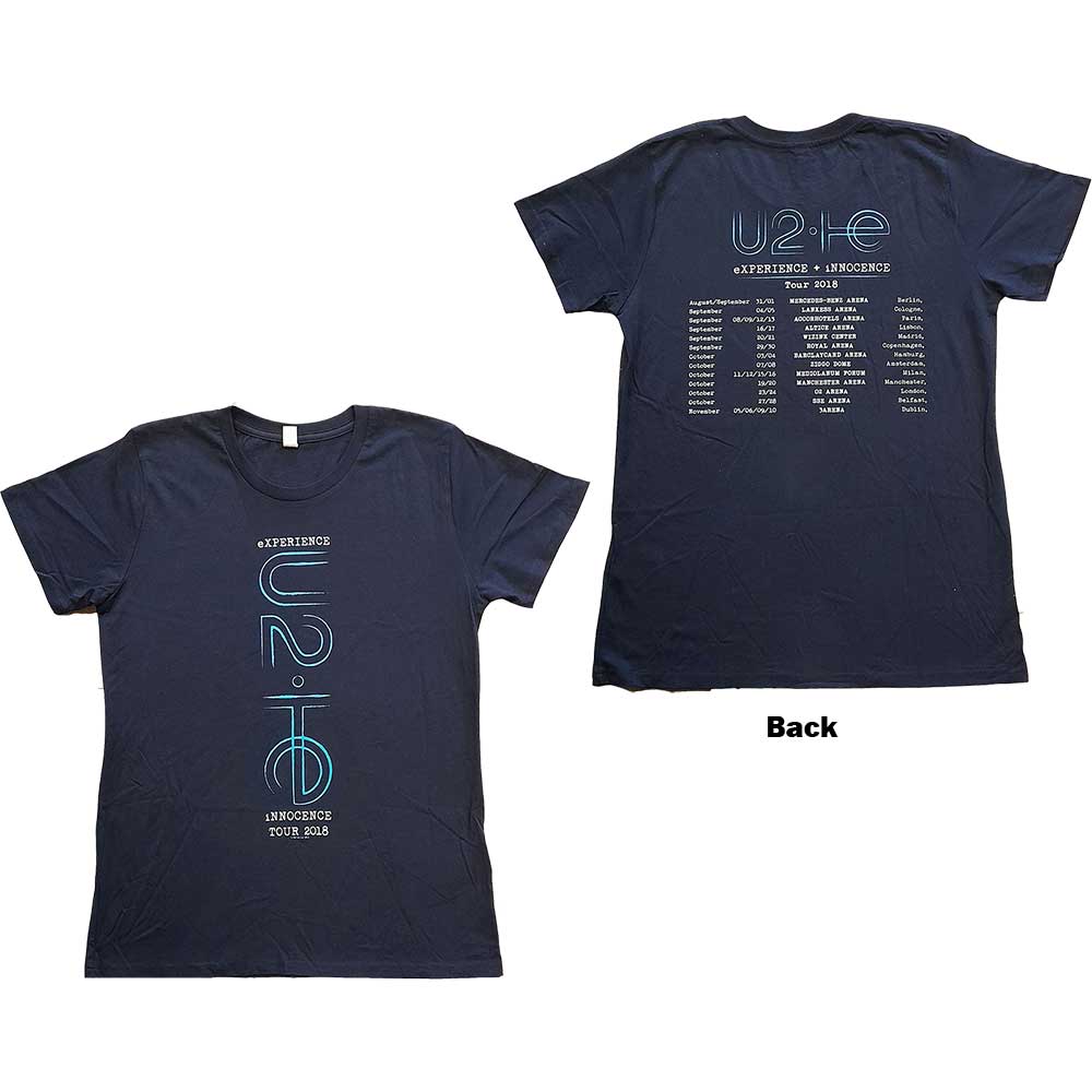 U2 tričko I+E 2018 Tour Dates Modrá XL