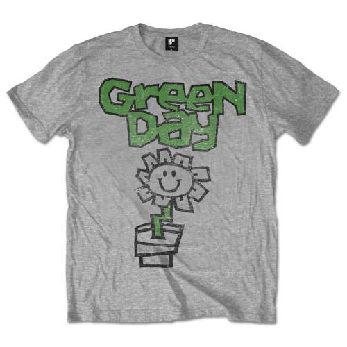 Green Day tričko Flower Pot Šedá L