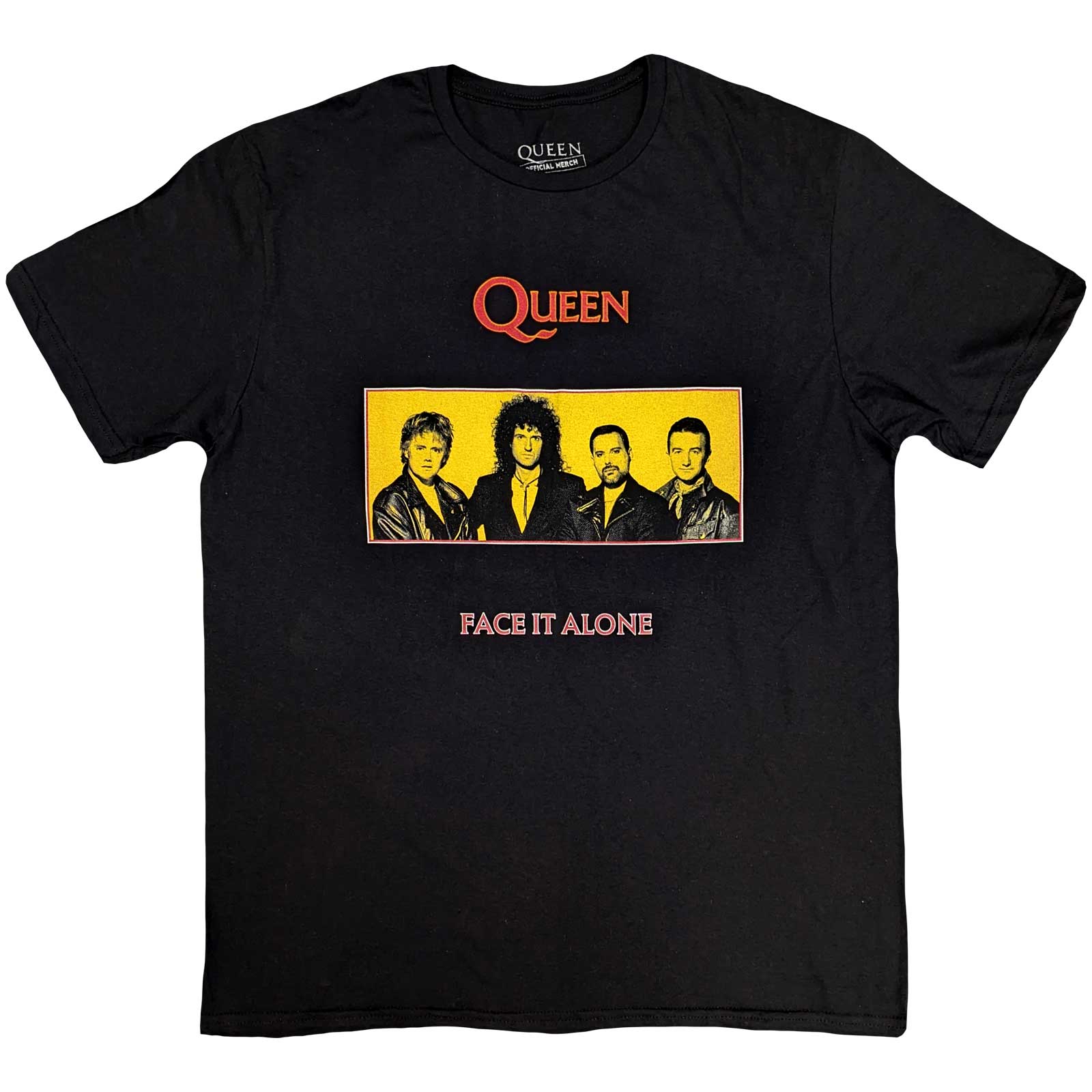 Queen tričko Face It Alone Panel Čierna S