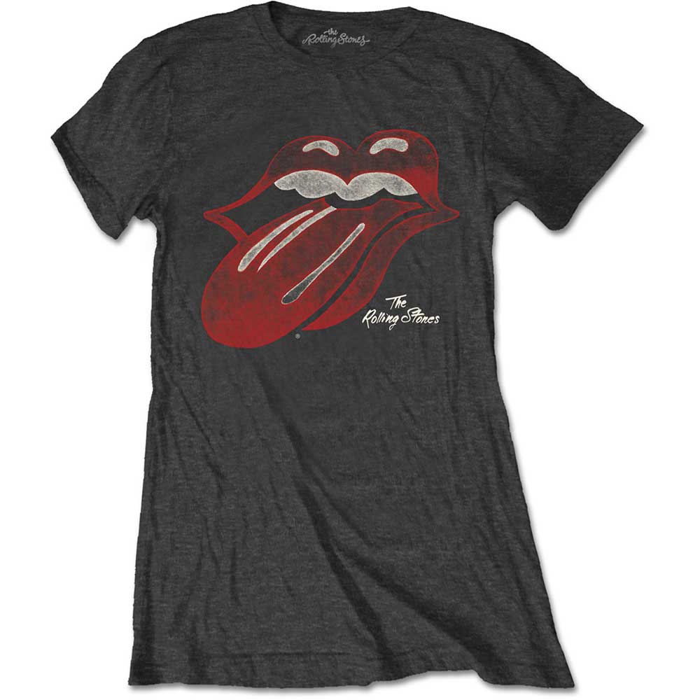 The Rolling Stones tričko Vintage Tongue Logo Šedá XL