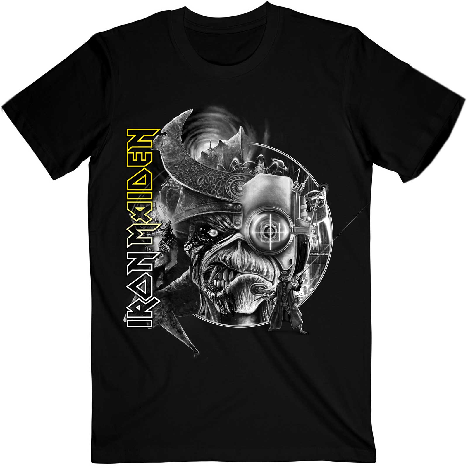 Iron Maiden tričko The Future Past Tour \'23 Greyscale Čierna S