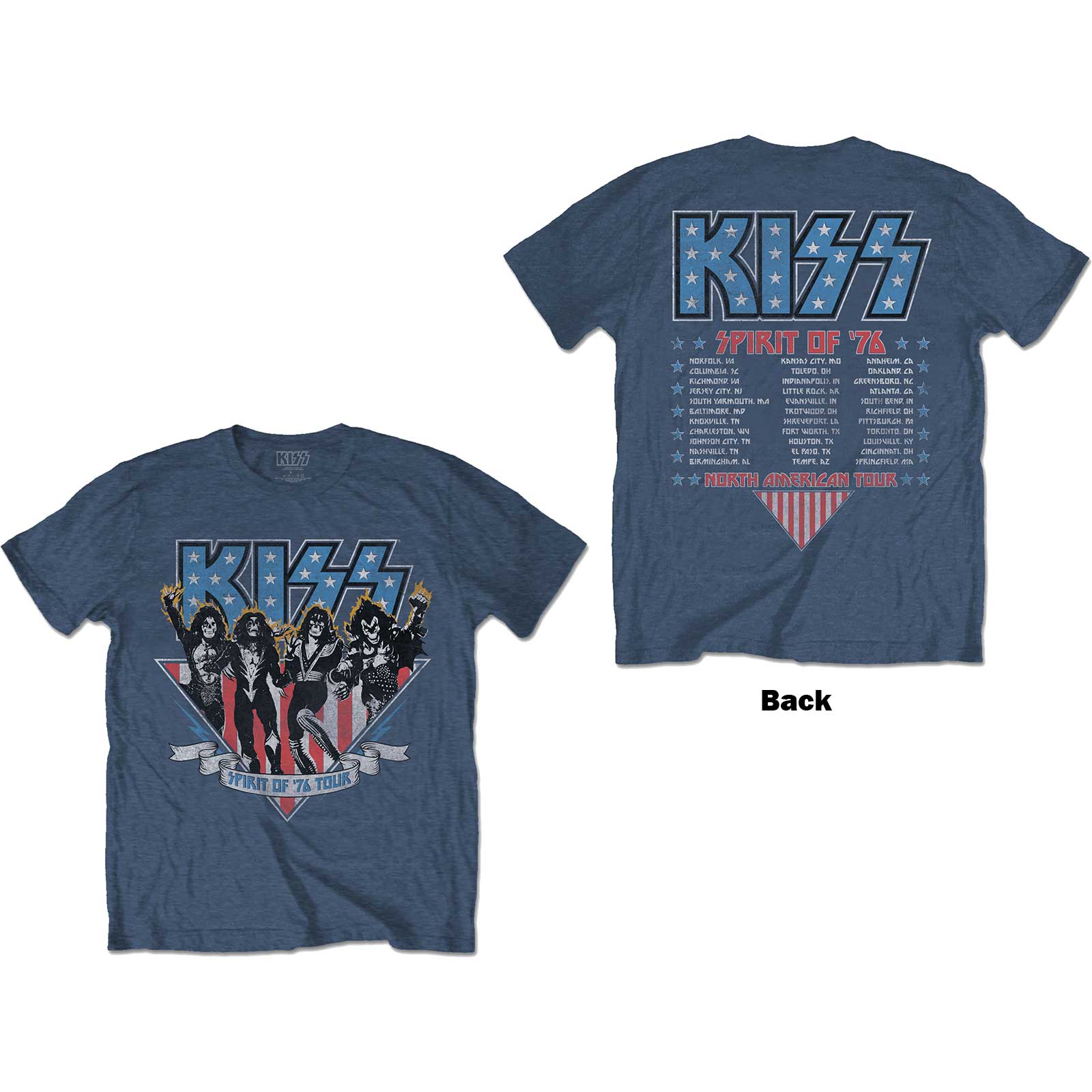 Kiss tričko Americana Modrá L