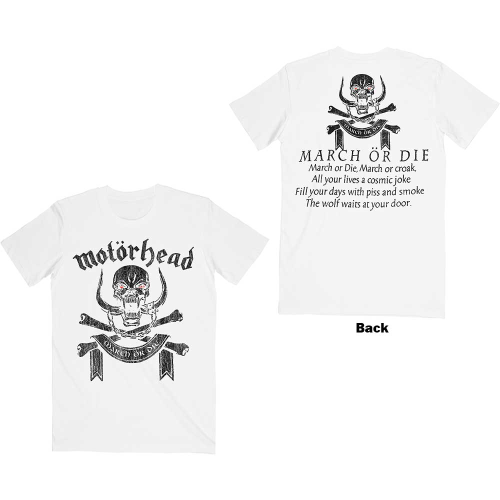 Motörhead tričko March or Die Biela S