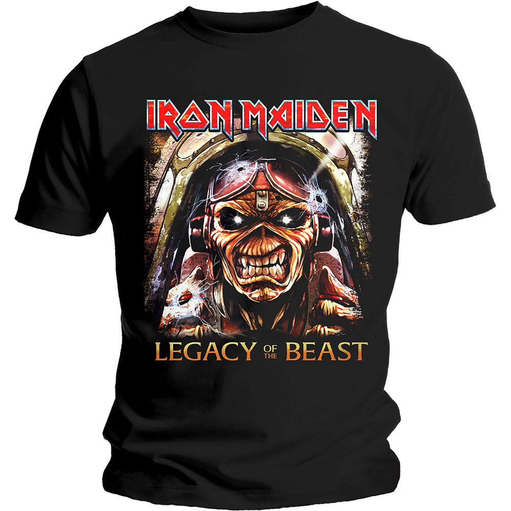 Iron Maiden tričko Legacy Aces Čierna M