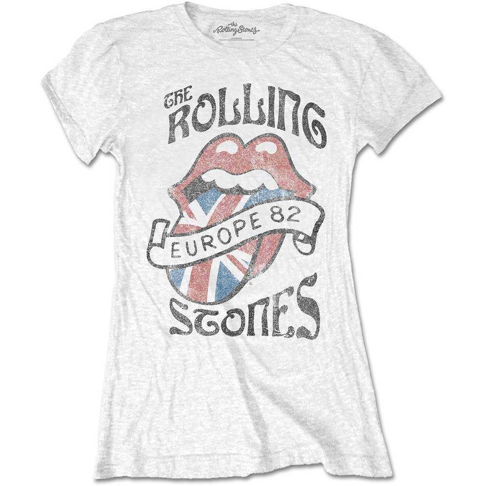 The Rolling Stones tričko Europe 82 Biela L