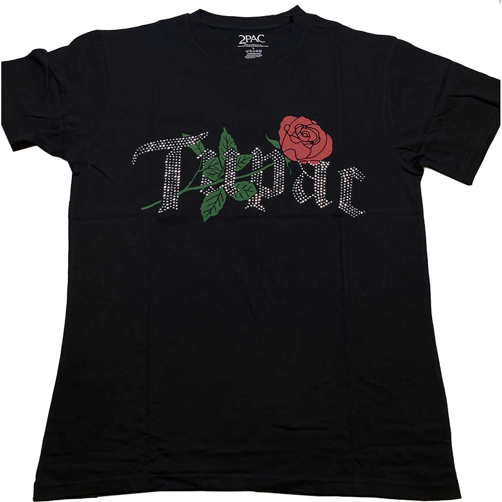 2Pac tričko Rose Logo Čierna XL