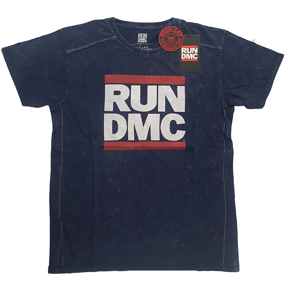 Run-DMC tričko Logo Modrá XXL