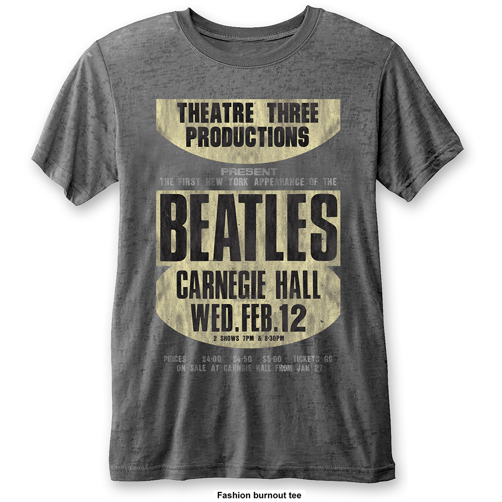 The Beatles tričko Carnegie Hall Šedá XXL